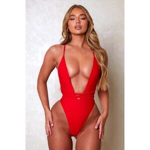 Mars the label Fishtail Swim Suit Red US Size 2/ UK 6 Brazilian One Piece NWT